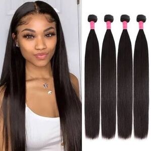 2/$10 Sleek Black 100% Human Hair Extensions